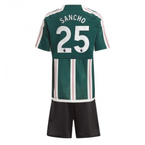 Manchester United Jadon Sancho #25 Gostujuci Dres za Dječji 2023-24 Kratak Rukavima (+ kratke hlače)
